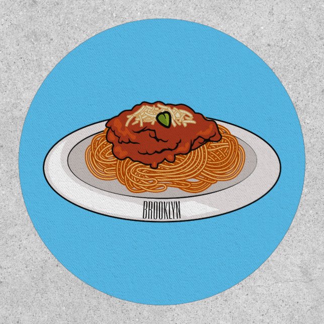  Spaghetti cartoon illustration Patch (Front)