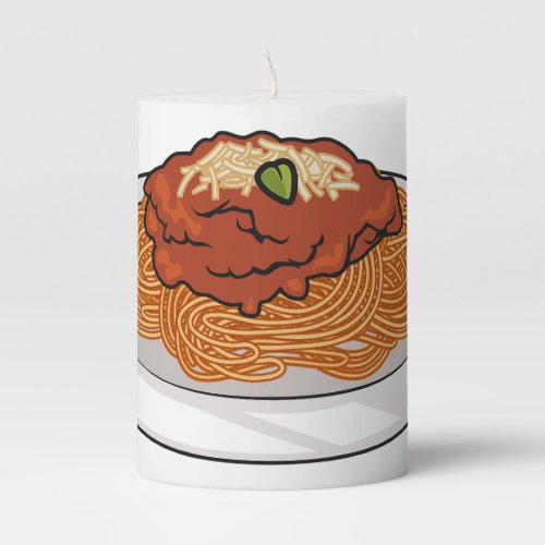  Spaghetti cartoon illustration Pillar Candle