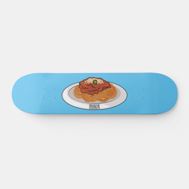  Spaghetti cartoon illustration Skateboard (Horz)