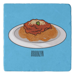 Spaghetti cartoon illustration Trivet