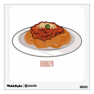  Spaghetti cartoon illustration Wall Decal