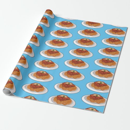  Spaghetti cartoon illustration Wrapping Paper