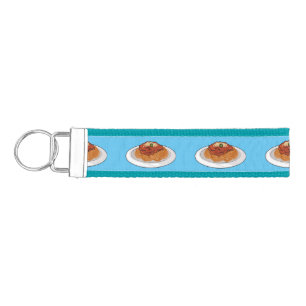 Spaghetti cartoon illustration Wrist Keychain