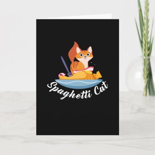 Spaghetti Cat Pasta Food Italy Card