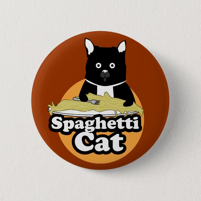 Spaghetti Cat Pinback Button (Front)