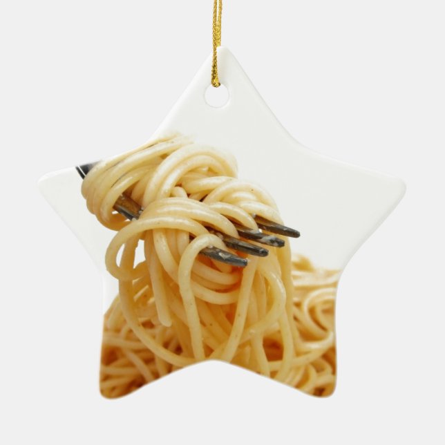 Spaghetti Ceramic Ornament (Front)