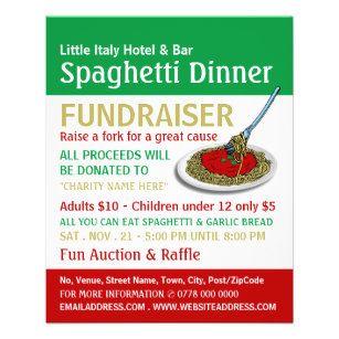 spaghetti dinner fundraiser flyer template