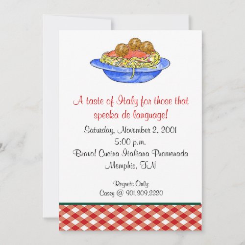 Spaghetti Dinner Invitation
