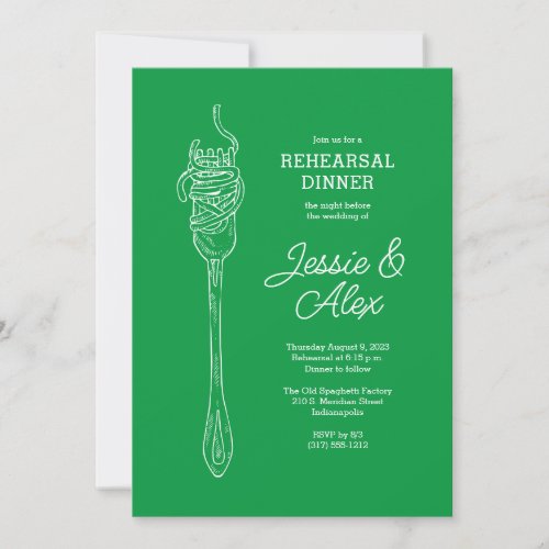 Spaghetti Dinner Invitation in Green