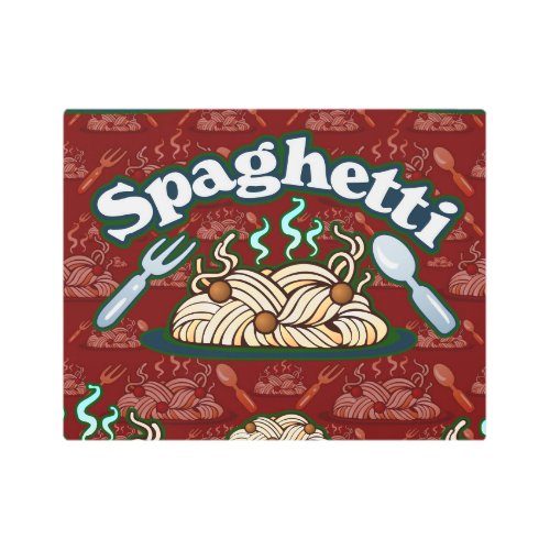 Spaghetti dinner metal print