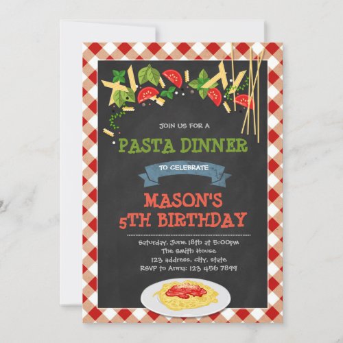 Spaghetti Dinner party invitation