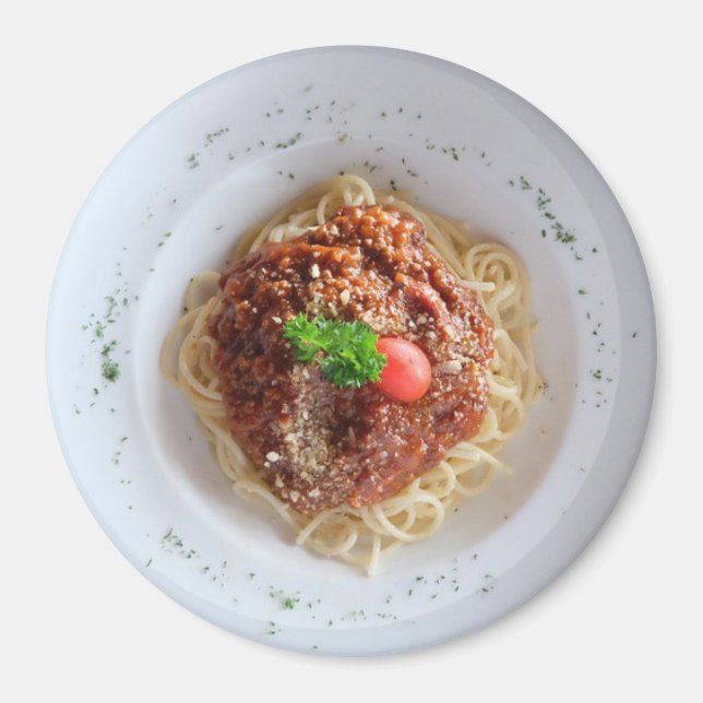 Spaghetti Dinner Plate Refrigerator Magnet (Front)