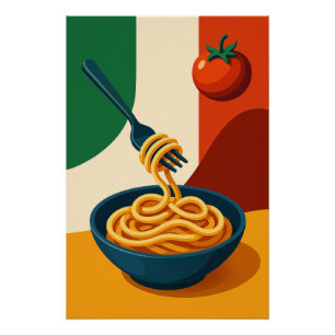 Spaghetti - Flavors of Italy Poster