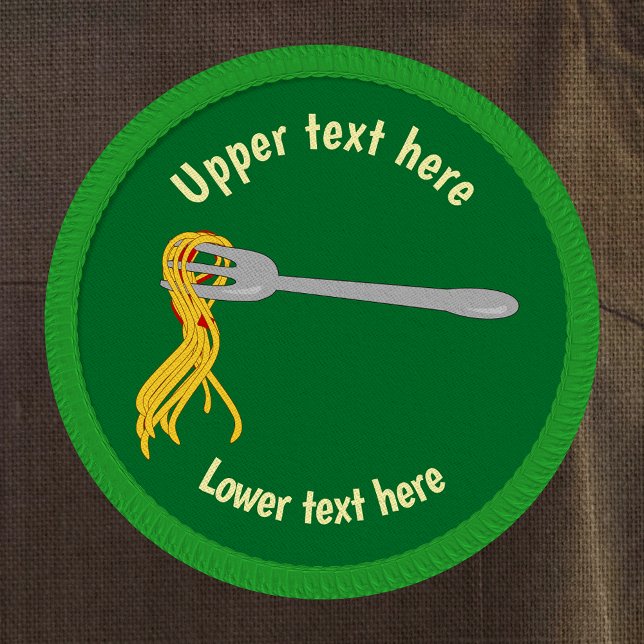 Spaghetti Fork - noodle pasta with your funny text Patch (Creator Uploaded)