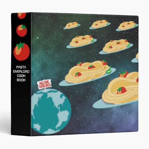 spaghetti invaders Italian food personal cookbook 3 Ring Binder