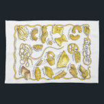 Spaghetti Kitchen Towel<br><div class="desc">This color pencil drawing by Rocky Pinciotti features a variety of fun pasta shapes. The "waffle" towel is super absorbent and machine washable.</div>