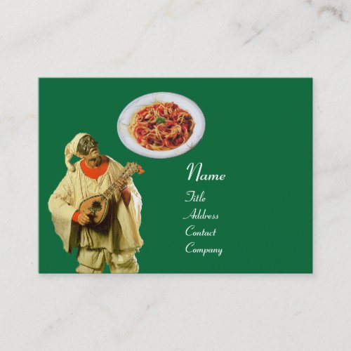 SPAGHETTI  MANDOLIN ITALIAN KITCHENblack green Business Card