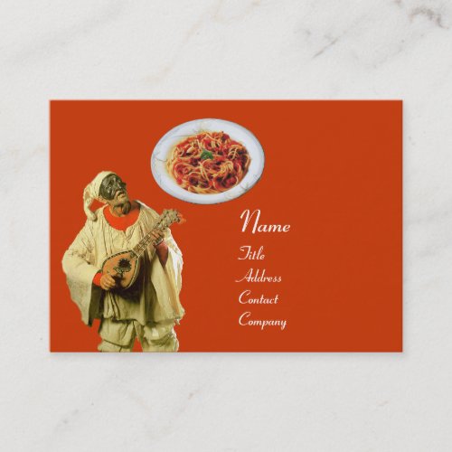 SPAGHETTI  MANDOLIN ITALIAN KITCHENblack orange Business Card