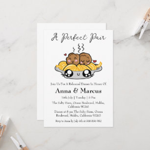 Spaghetti & meatballs a perfect pair bridal dinner invitation