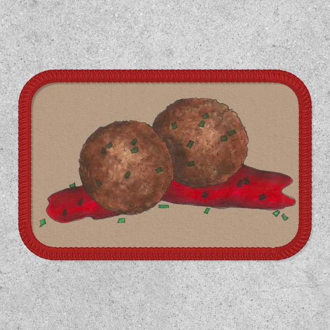 Spaghetti Meatballs Marinara Sauce Italian Food Patch (Front)