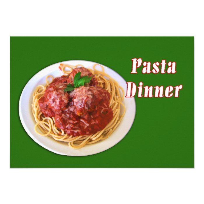 Spaghetti & Meatballs Pasta Dinner Custom Announcement