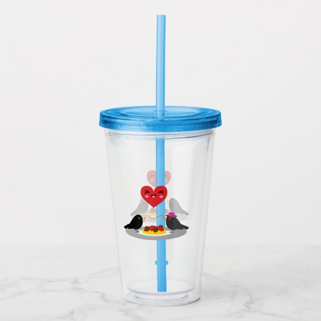 Spaghetti Meatballs Romantic Date Acrylic Tumbler (Front)