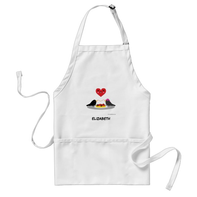 Spaghetti Meatballs Romantic Date | Add Your Name Adult Apron (Front)