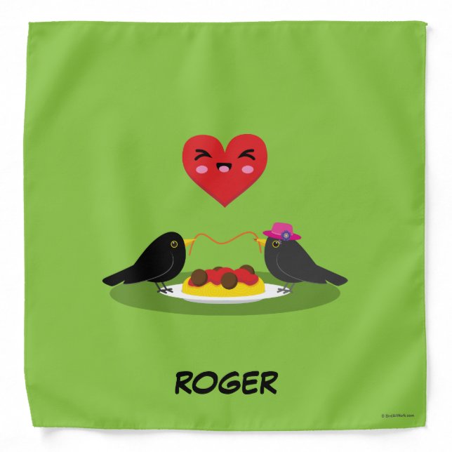 Spaghetti Meatballs Romantic Date | Add Your Name Bandana (Front)