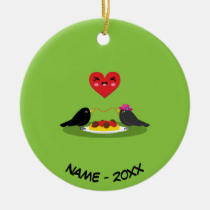 Spaghetti Meatballs Romantic Date Add Your Name Ceramic Ornament