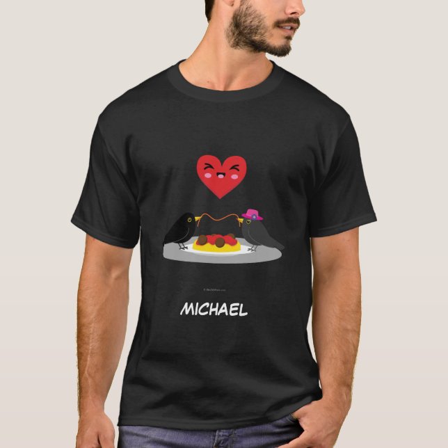 Spaghetti Meatballs Romantic Date | Add Your Name T-Shirt (Front)