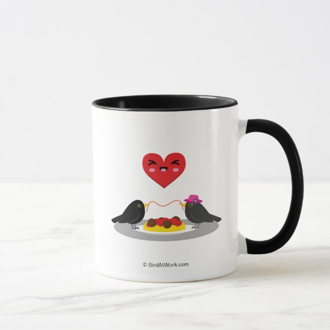 Spaghetti Meatballs Romantic Date Mug (Right)