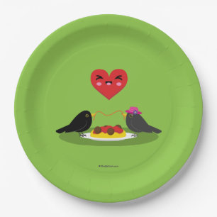 Spaghetti Meatballs Romantic Date Paper Plates