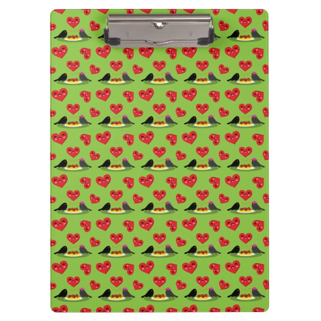Spaghetti Meatballs Romantic Date Pattern Clipboard (Front)