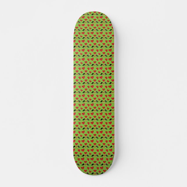 Spaghetti Meatballs Romantic Date Pattern Skateboard (Front)