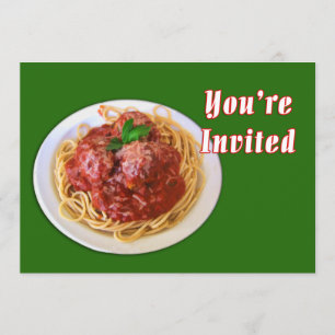 Spaghetti & Meatballs You're Invited Invitation