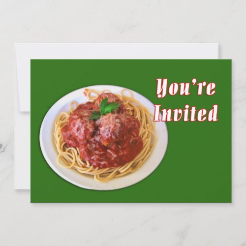Spaghetti  Meatballs Youre Invited Invitation