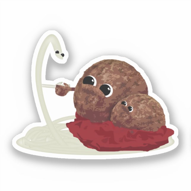Spaghetti Meet Balls Sticker (Front)