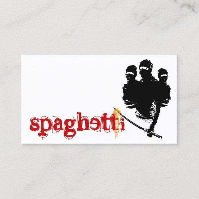 spaghetti ninja noodles business card (Front)