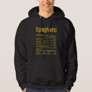 Spaghetti Nutrition Fact Thanksgiving Christmas Hoodie
