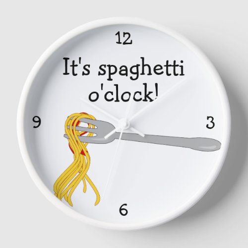 Spaghetti OClock fun food graphic Clock