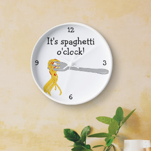 Spaghetti O'Clock fun food graphic Clock