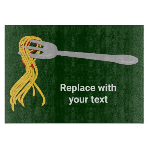 Spaghetti on fork _ Italian kitchen design Cutting Board