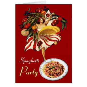 SPAGHETTI PARTY DANCE,ITALIAN KITCHEN AND TOMATOES CARDS