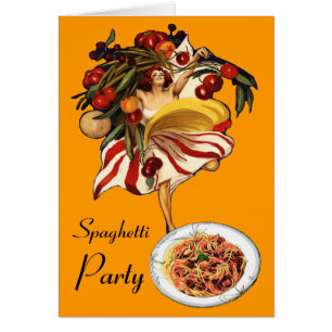 SPAGHETTI PARTY DANCE,ITALIAN KITCHEN AND TOMATOES CARDS
