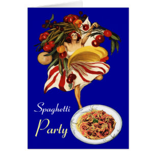 SPAGHETTI PARTY DANCE,ITALIAN KITCHEN AND TOMATOES CARDS