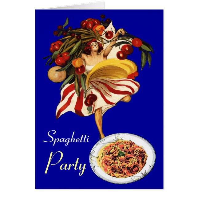 SPAGHETTI PARTY DANCE,ITALIAN KITCHEN AND TOMATOES CARDS (Front)
