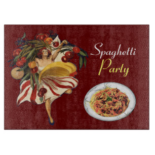 SPAGHETTI PARTY DANCE,ITALIAN KITCHEN AND TOMATOES CUTTING BOARD