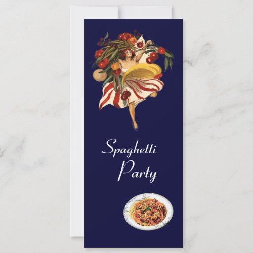 SPAGHETTI PARTY DANCEITALIAN KITCHEN AND TOMATOES INVITATION