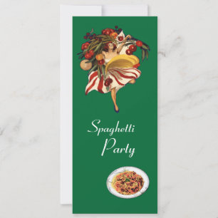 SPAGHETTI PARTY DANCE,ITALIAN KITCHEN AND TOMATOES INVITATION