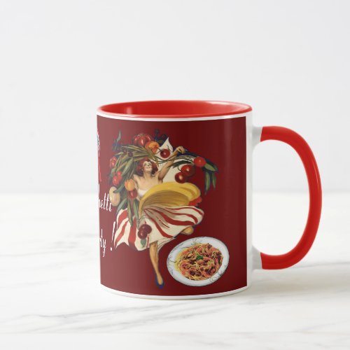 SPAGHETTI PARTY DANCEITALIAN KITCHEN AND TOMATOES MUG